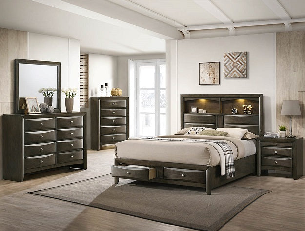 5cps Black Wood Finish Bedroom Set (Multiple Sizes & Colors)