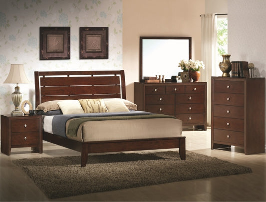 5pcs Cherry Wood Finish Bedroom Set (Multiple Sizes)