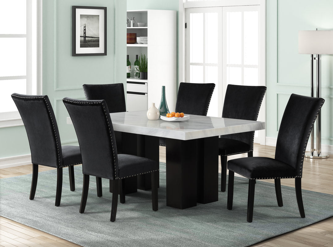 Dining set with multi colored online chairs