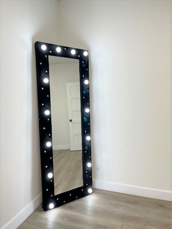 Velvet Floor Mirror (Multiple Colors)