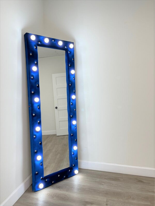 Velvet Floor Mirror (Multiple Colors)