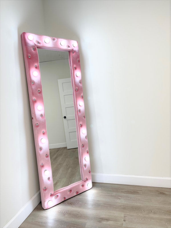 Velvet Floor Mirror (Multiple Colors)