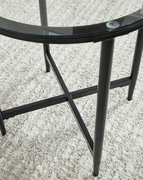 Round Black Occasional Table Set