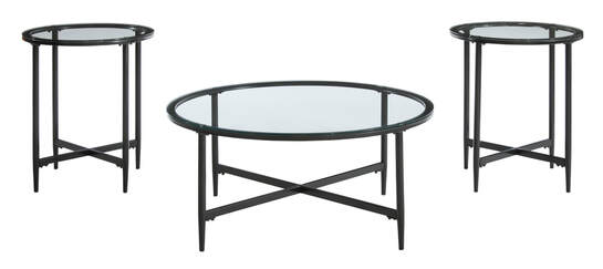 Round Black Occasional Table Set