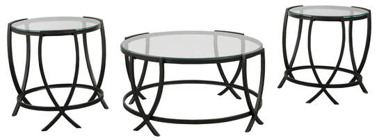 Glass Black Occasional Table Set